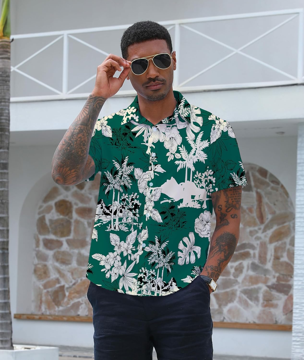 Hawaiian Shirt for Men Summer Casual Beach Button Down Short Sleeve Printed Tropical Vacation Shirts - Image 8