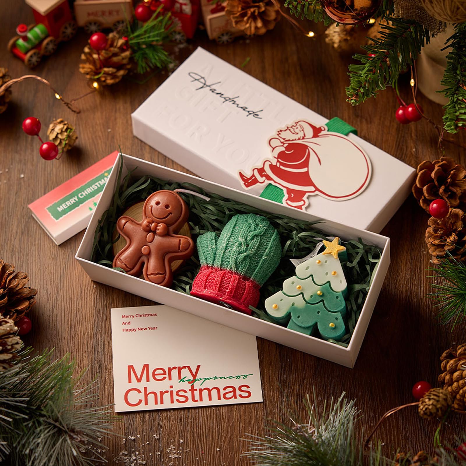 Set regalo di candele profumate di Natale, decorazioni natalizie (C#)