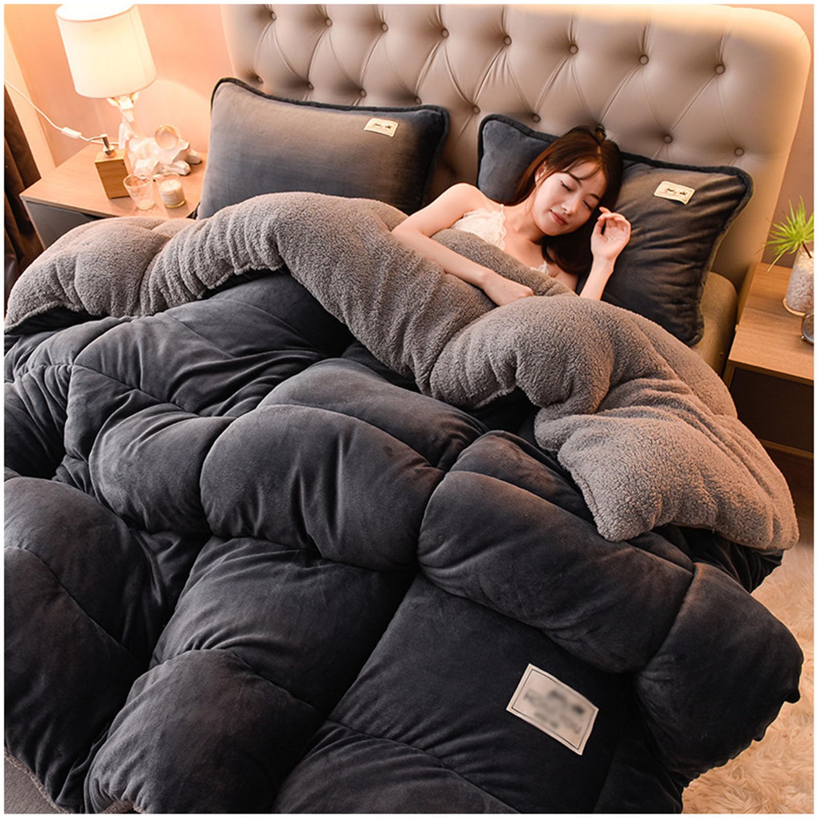 Couette en duvet chaude contre le froid hivernal édredon épais 2 personnes