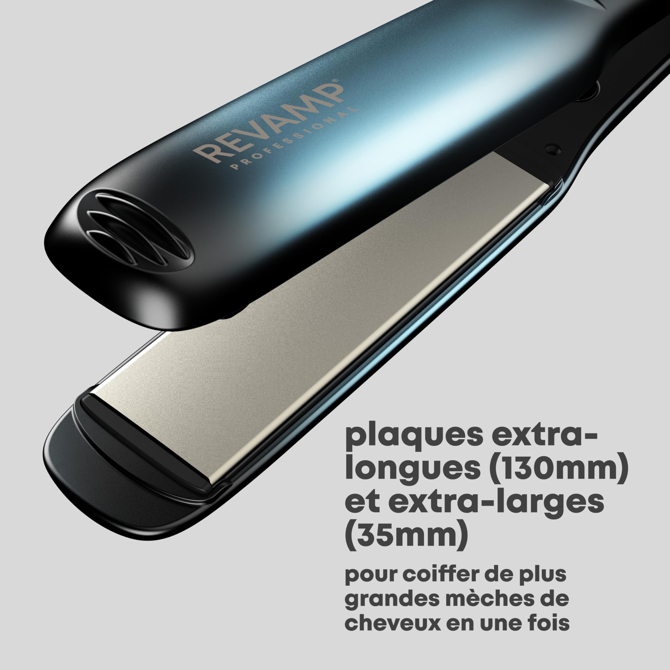 REVAMP Ultra X Shine Lisseur Céramique - Fer à Lisser Plaques Larges pour Cheveux Longs, Épais, Boucles - Chauffe Ultra Rapide, Lisseur Professionnel
