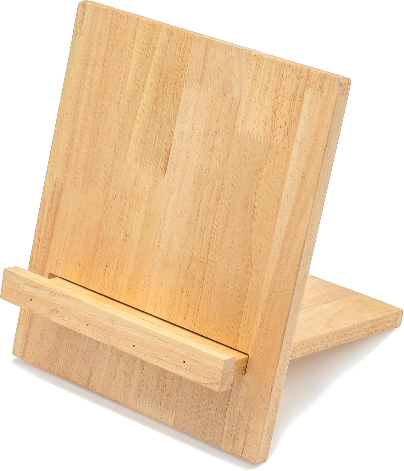 Red Co. 10” x 11” Sustainable Rubberwood Cookbook Holder & Reading Stand for Open & Closed Books, Brown