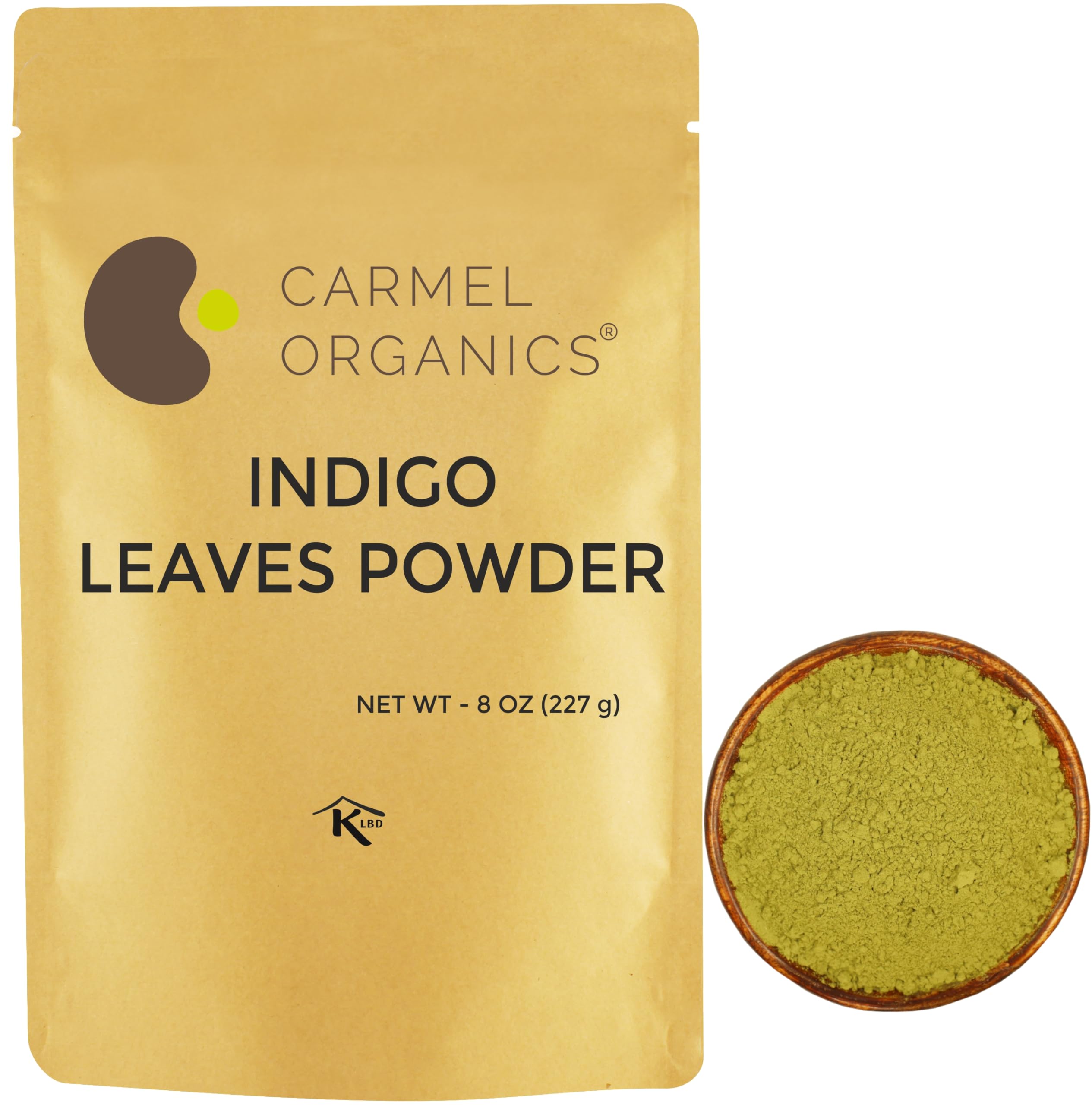 CARMEL ORGANICS Indigo Leaves Powder 8 Ounce Indigo 8 Ounce (Pack of 1)