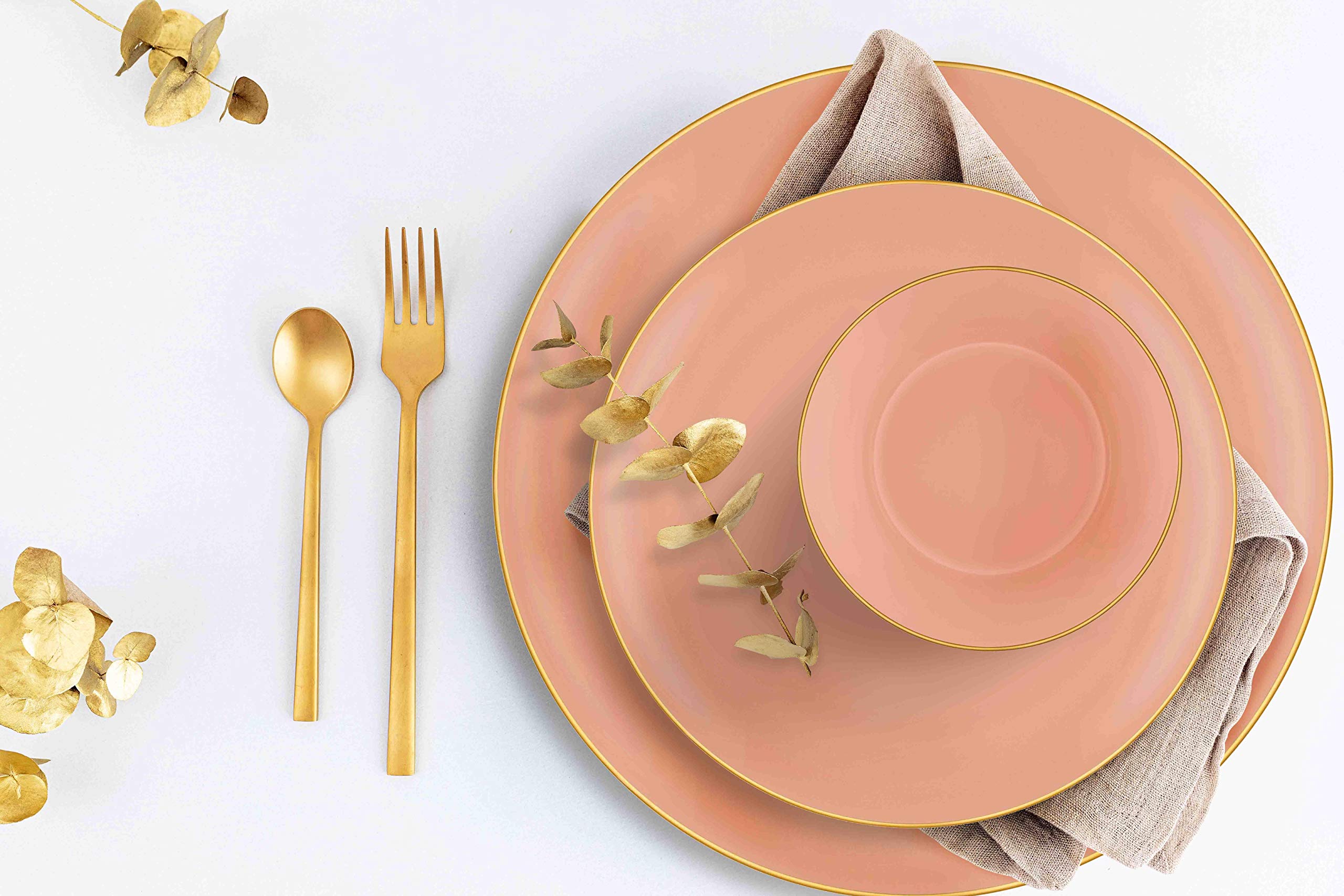 Basic 24 Parça Yemek Seti Somon Pembe