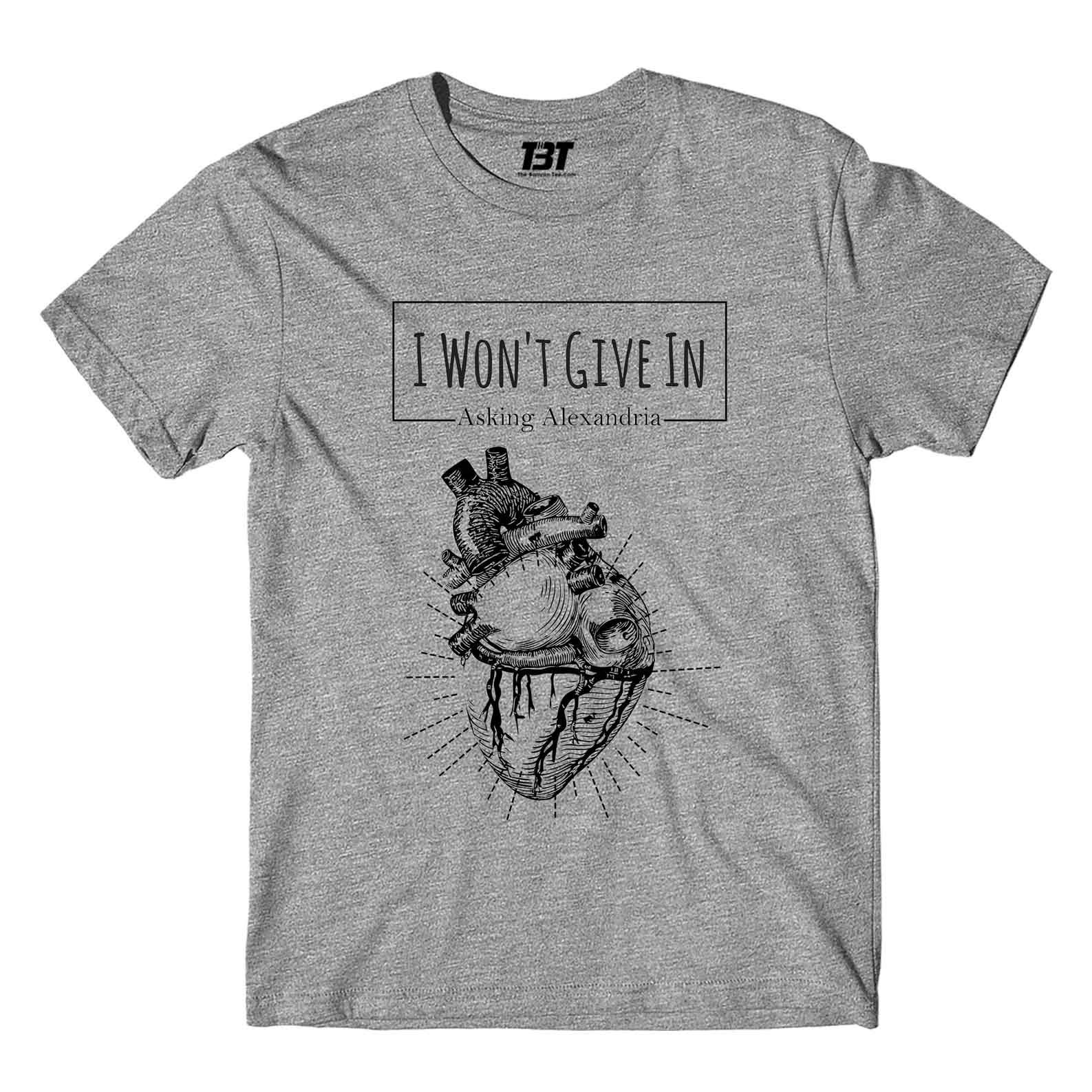 The Banyan Tee Half Sleeve Premium Printed Cotton Music T-Shirt Style Code: TBT-M_Ask_Wont_GIVE_in_HRT_GM