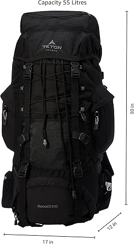 Vista 9 de TETON Sports Scout - Marco interno de alto rendimiento para mochileros, senderismo, camping, verde perenne, 45 L (2746,07 pulgadas cubicas)