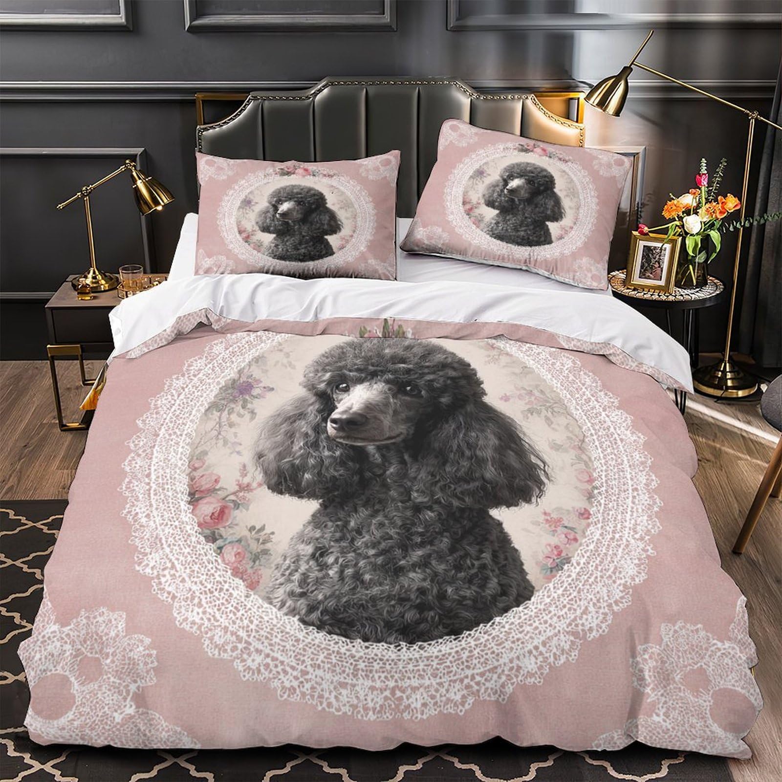 Housse de couette caniche impression 3D ultra douce et confortable