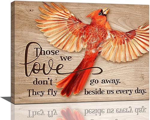 Cuadros cardenales de pájaro rojo decoración de pared lienzo inspirador de pájaros arte de pared pintura moderna para el hogar para baño dormitorio