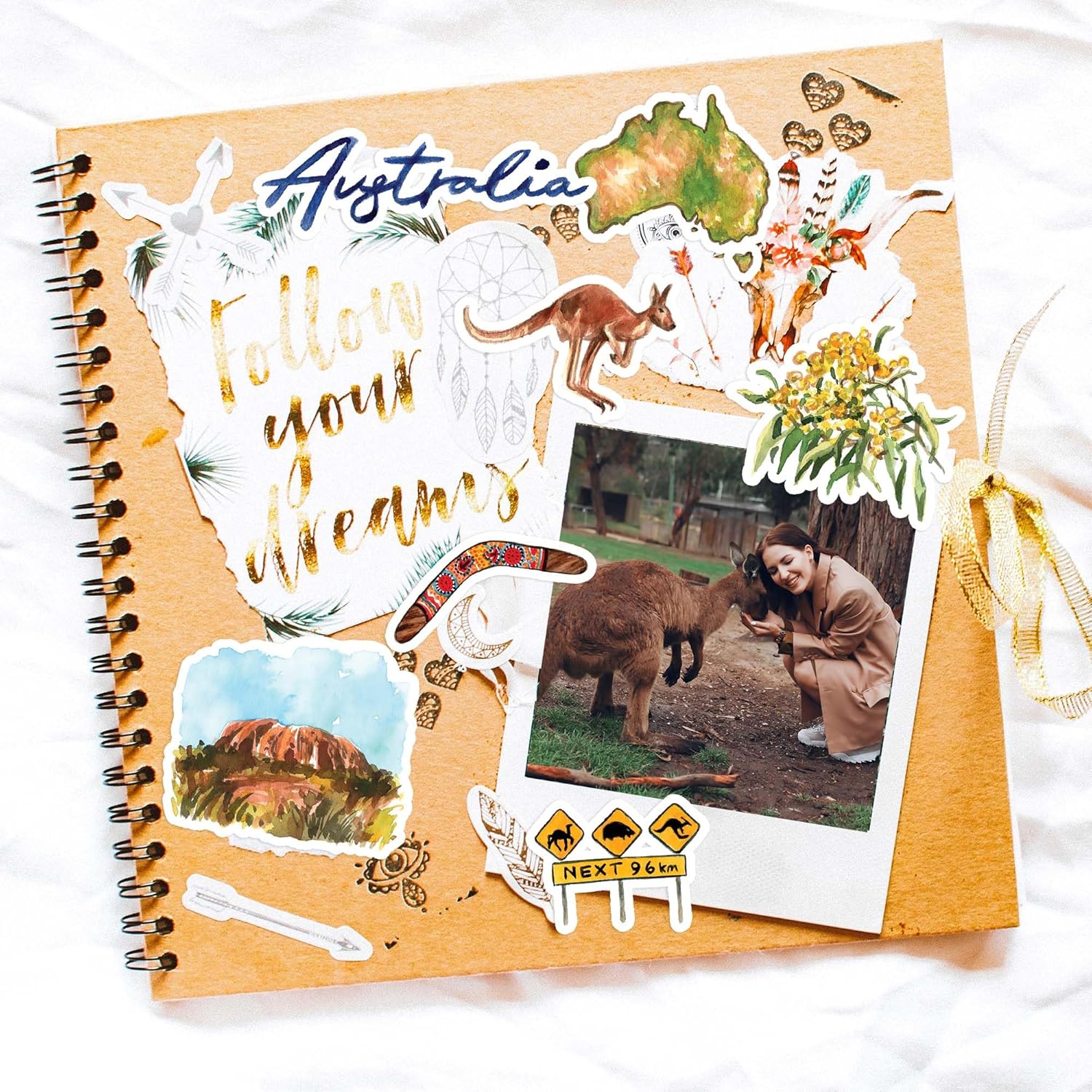 Navy Peony Outback Australia Travel Stickers (32pcs) — for Scrapbooks, Journals - Image 3