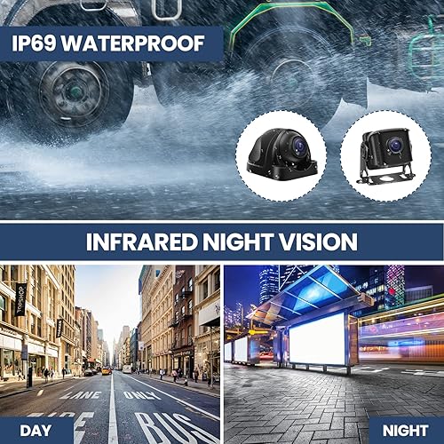 Miniatura 3 de Sistema de cámara de respaldo con monitor IPS de 10.1 pulgadas para camión, caravana, autobús, sistema de cámara de visión trasera, con cámara de