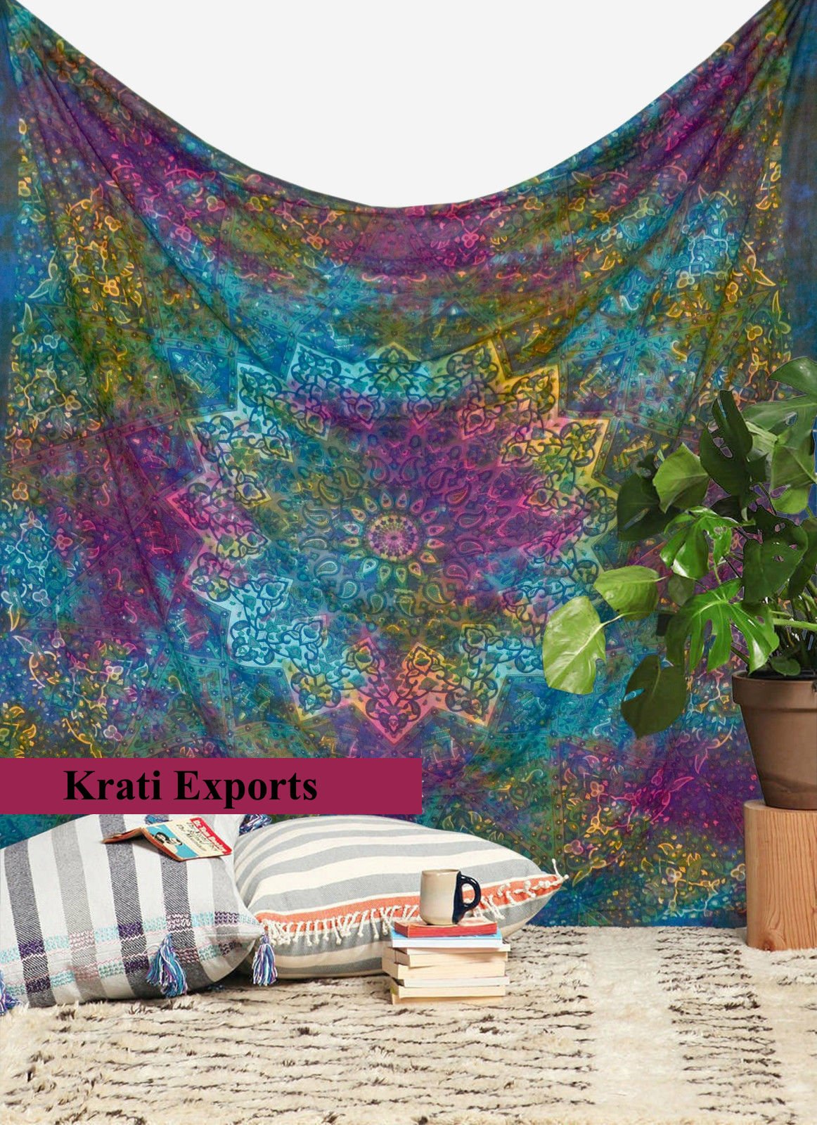 Queen Blue Tie Dye Bohemian Tapestry Elephant Star Mandala Tapestry Tapestry Wall Hanging Boho Tapestry Hippie Hippy Tapestry Beach Coverlet Curtain (queen, blue)