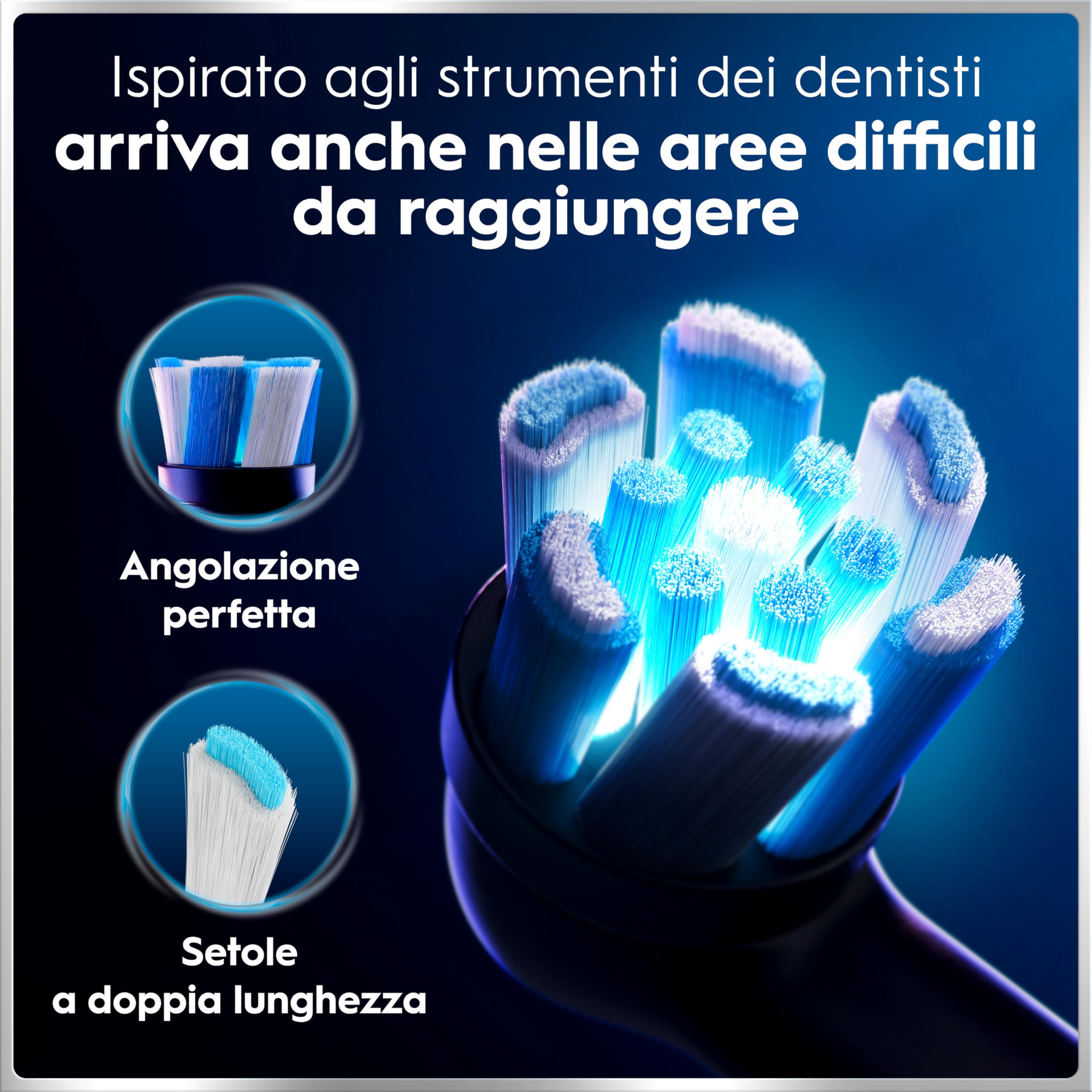 Oral-B iO 6 Spazzolino Elettrico, 3 Testine di Ricambio, Custodia, Nero - 3 Testine di Ricambio per Spazzolino Elettrico, Ricaricabile, Custodia Viaggio, Sensore di Pressione, Pulizia Denti Efficace