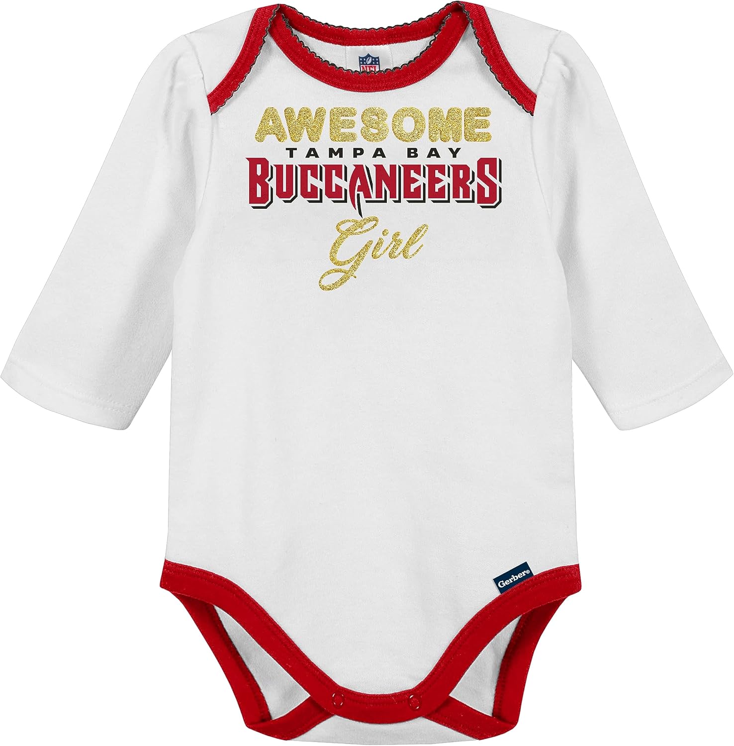 Gerber NFL baby girls 3 Pack Bodysuit Registry Gift Set Footed Pant and Cap - Image 4