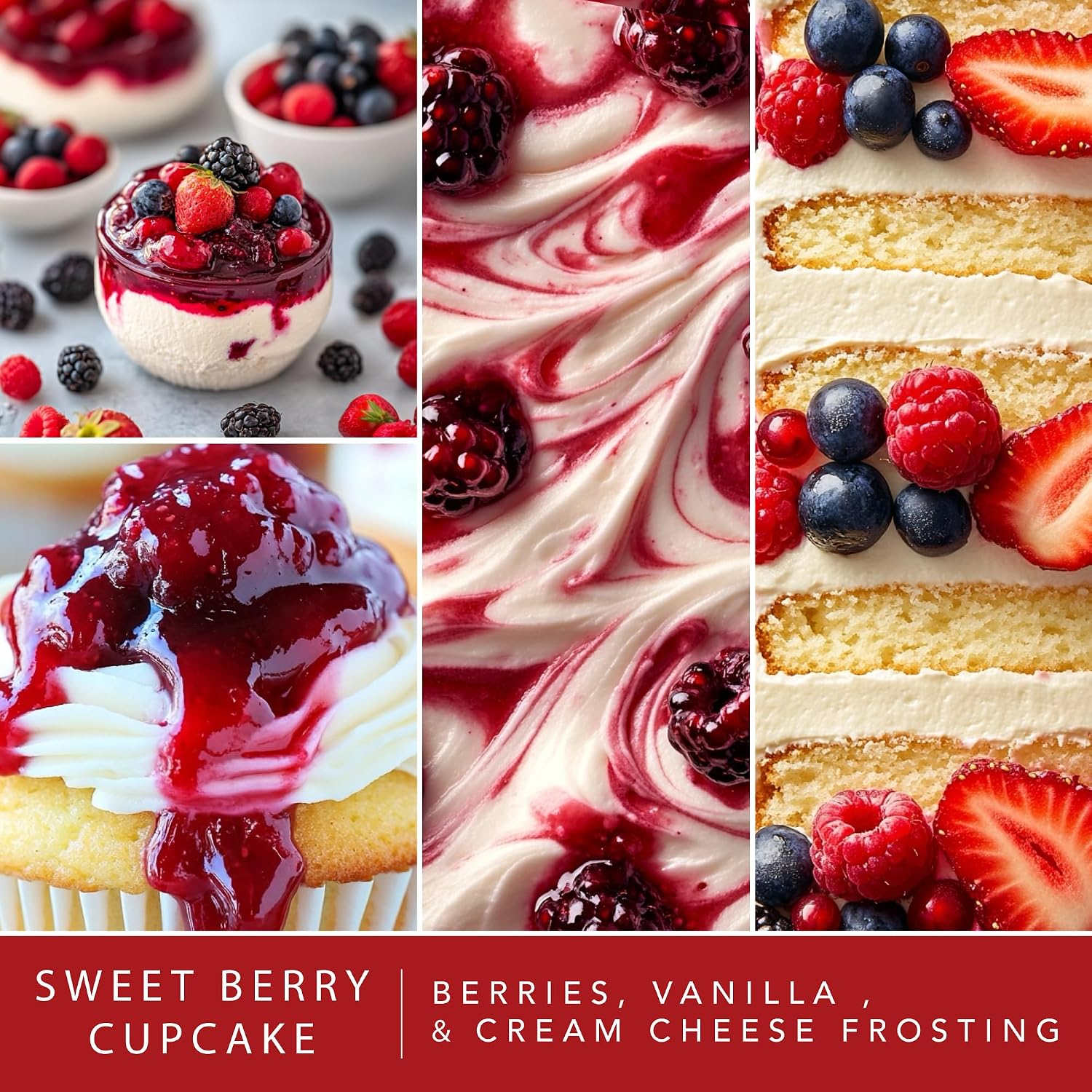Scentsationals Sweet Berry Cupcake Scented Wax Melts - Berries, Vanilla, & Cream Cheese Frosting, 10oz (24 Cubes)