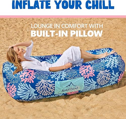 Miniatura 4 de AlphaBeing Tumbona inflable El mejor sofá tumbona de aire para camping, senderismo Sofá inflable ideal para acampar y festivales Silla de playa