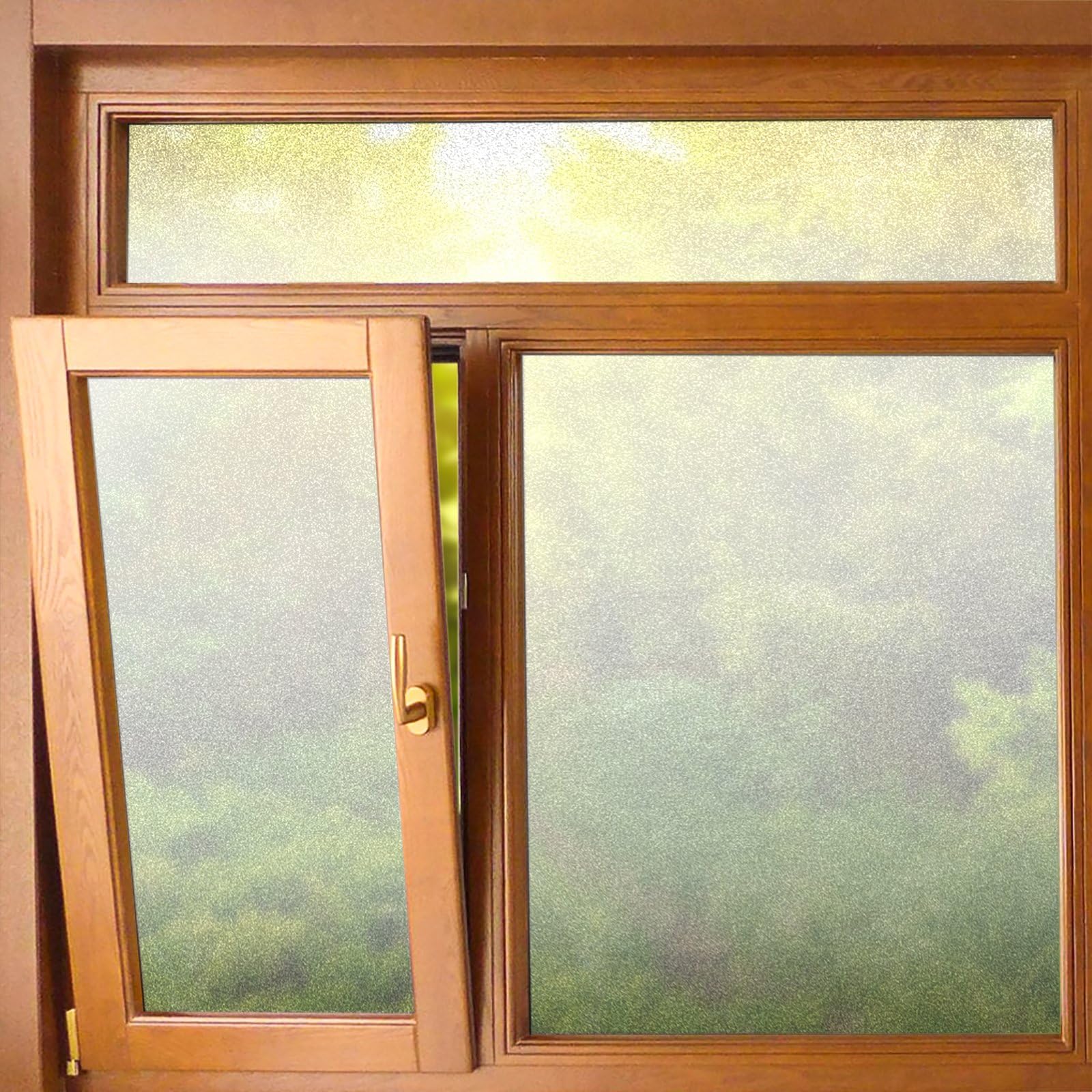 Window Film Non Adhesive Frosted Privacy Decorative Self Static Cling PVC Window Film Both Suitable for Home and Office and All Kinds of Smooth Glass Surface (17.7"x78.7")