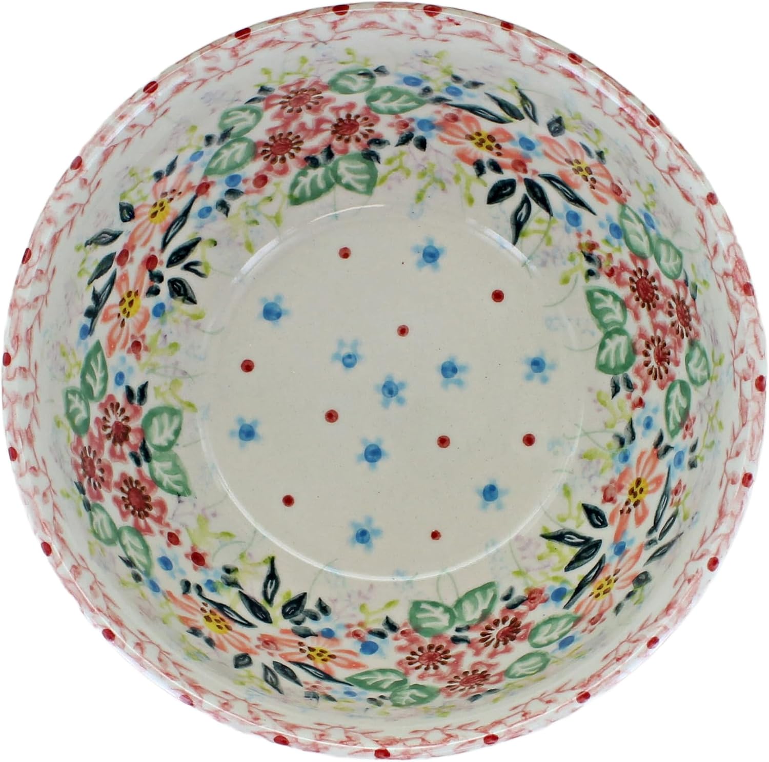 Blue Rose Polish Pottery - Pink Fairy Meadow Cereal/Soup Bowl - 6" Diameter - Great Bowl for Everyday Dinnerware, Casual Dinnerware, or Formal Dining