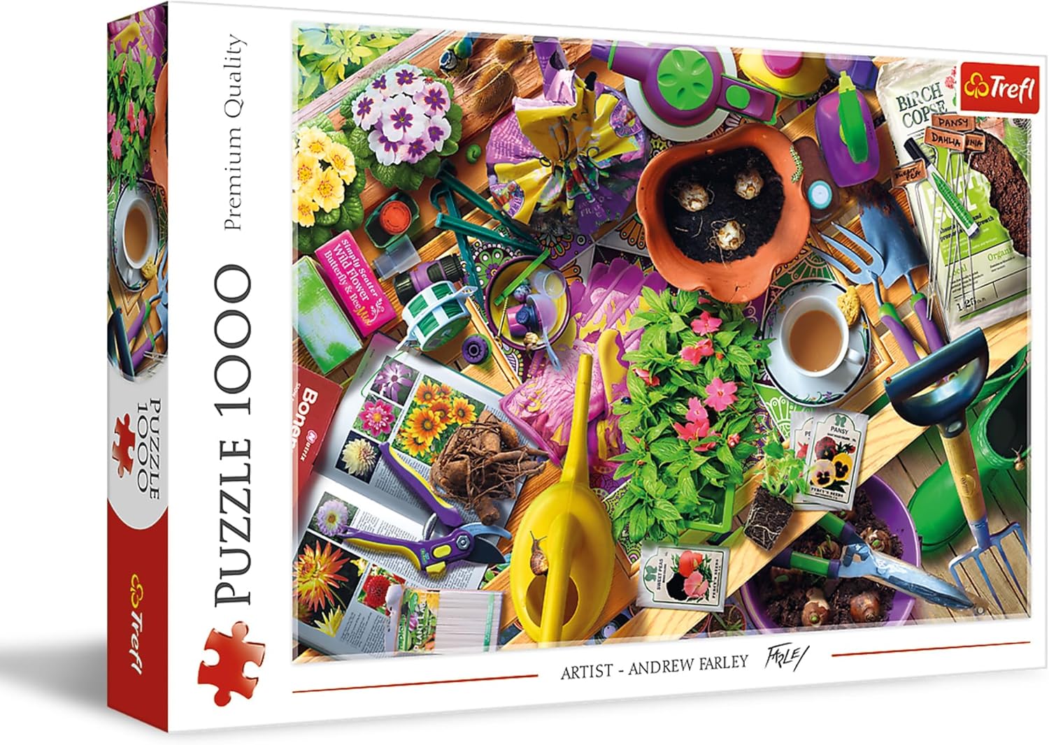 Trefl Tidying up the Garden 1000 Piece Jigsaw Puzzle, Red 27"x19" Print, DIY Puzzle, Creative Fun, Classic Jigsaw for Adults and Children from 14 Years Old