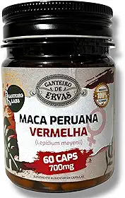 Suplemento Maca Peruana Vermelha 700mg 60 Cápsulas Energia Equilíbrio e Bem Estar Feminino