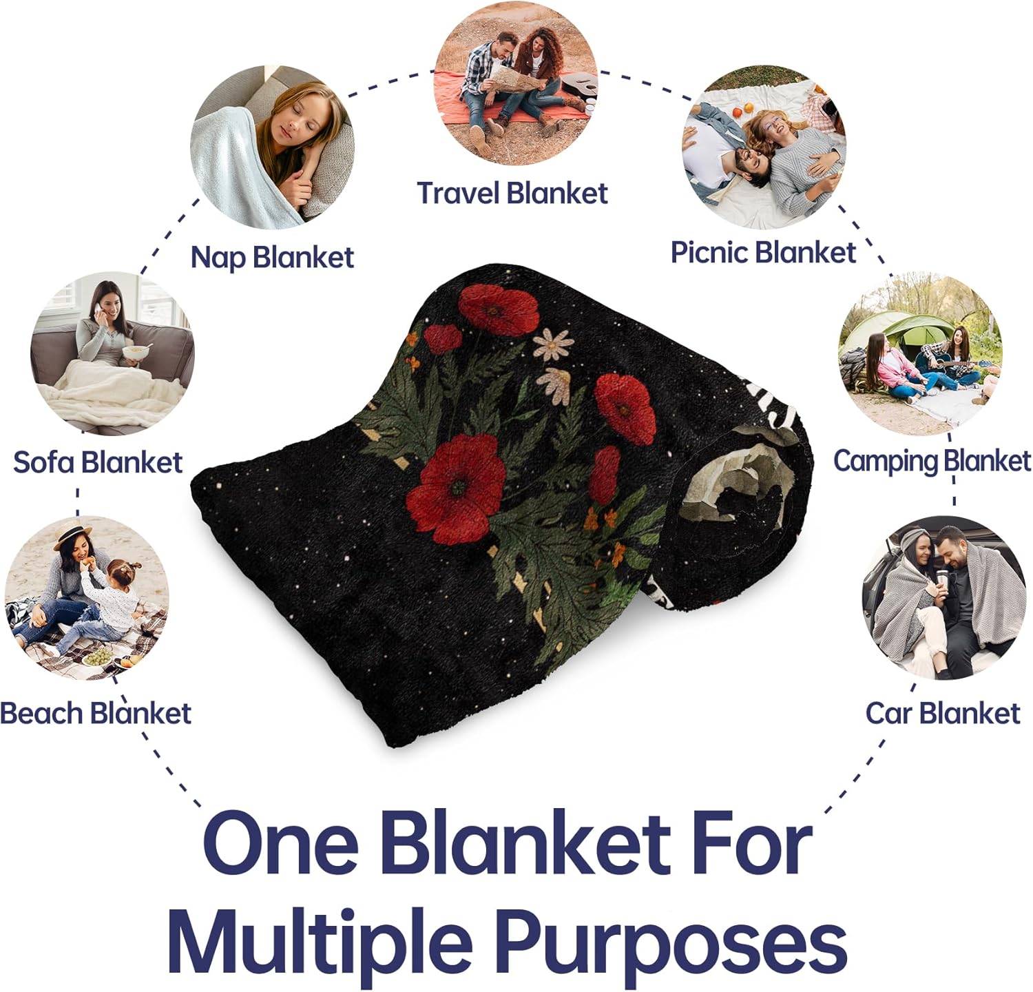 Valentines Day Gifts for Her Him - Couple Blanket, Valentines Anniversary Wedding Gifts for Women Men Wife Husband Couple, Engagement Birthday Gift for Women Friend, I Love You Gothic Blanket - Image 7