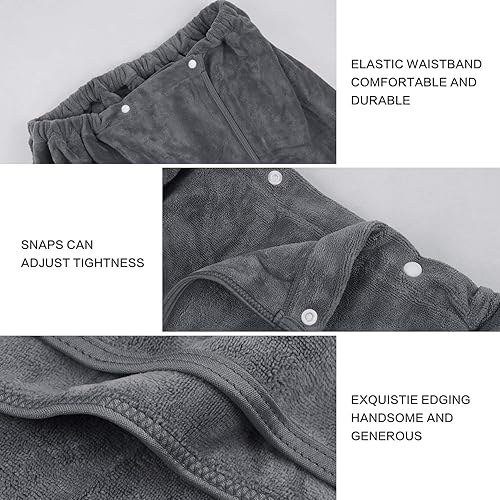 Miniatura 9 de SINLAND Toalla de baño de microfibra absorbente de agua de secado rápido para hombre con cierre ajustable a presión, 24 x 63 pulgadas, azul marino