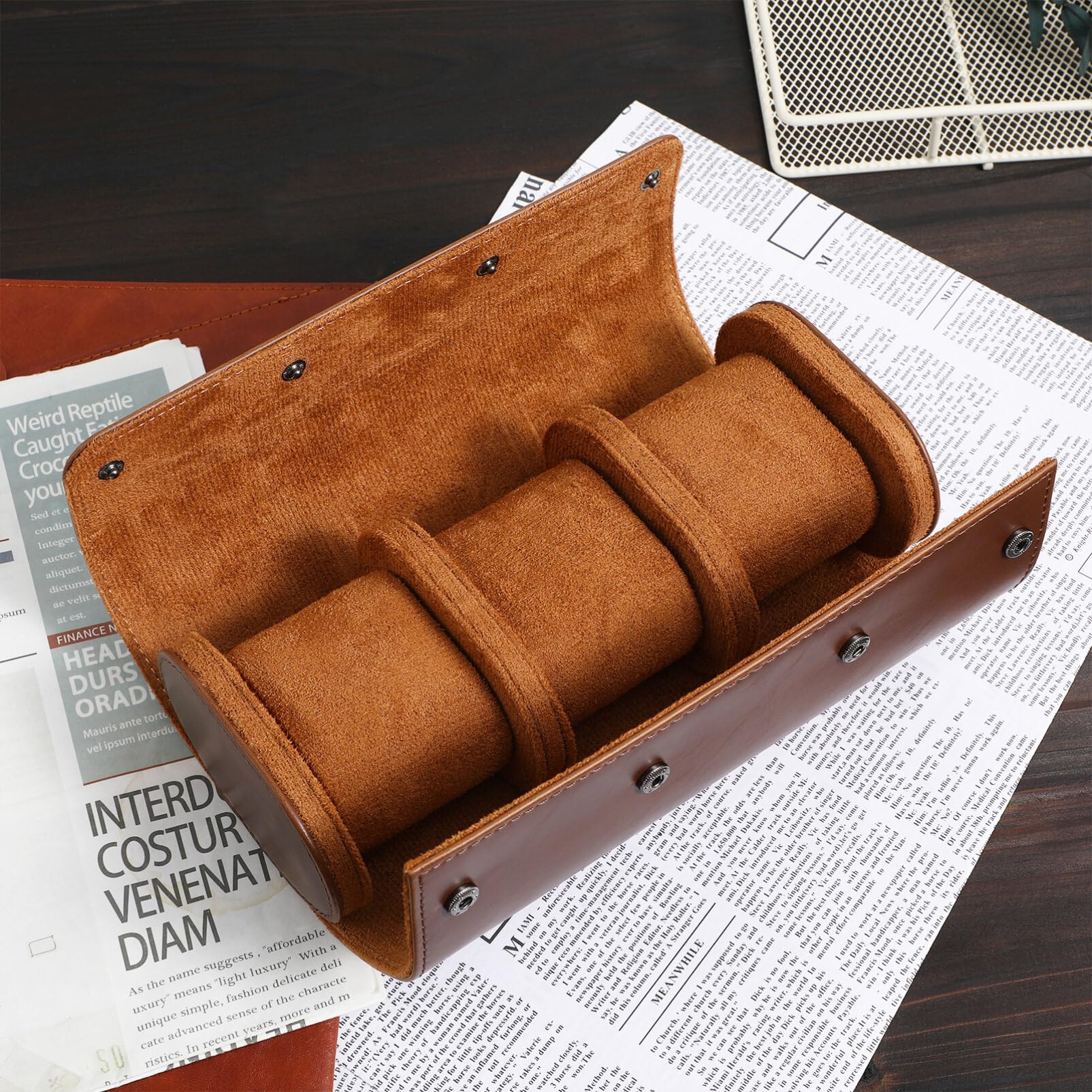 3-poziomowe etui na zegarki dla mężczyzn Sloty Pudełko na zegarek Pu Watch Roll Etui podróżne Elastyczne etui na zegarek dla mężczyzn Pudełko z biżuterią Akcesoria Pudełko z biżuterią /31