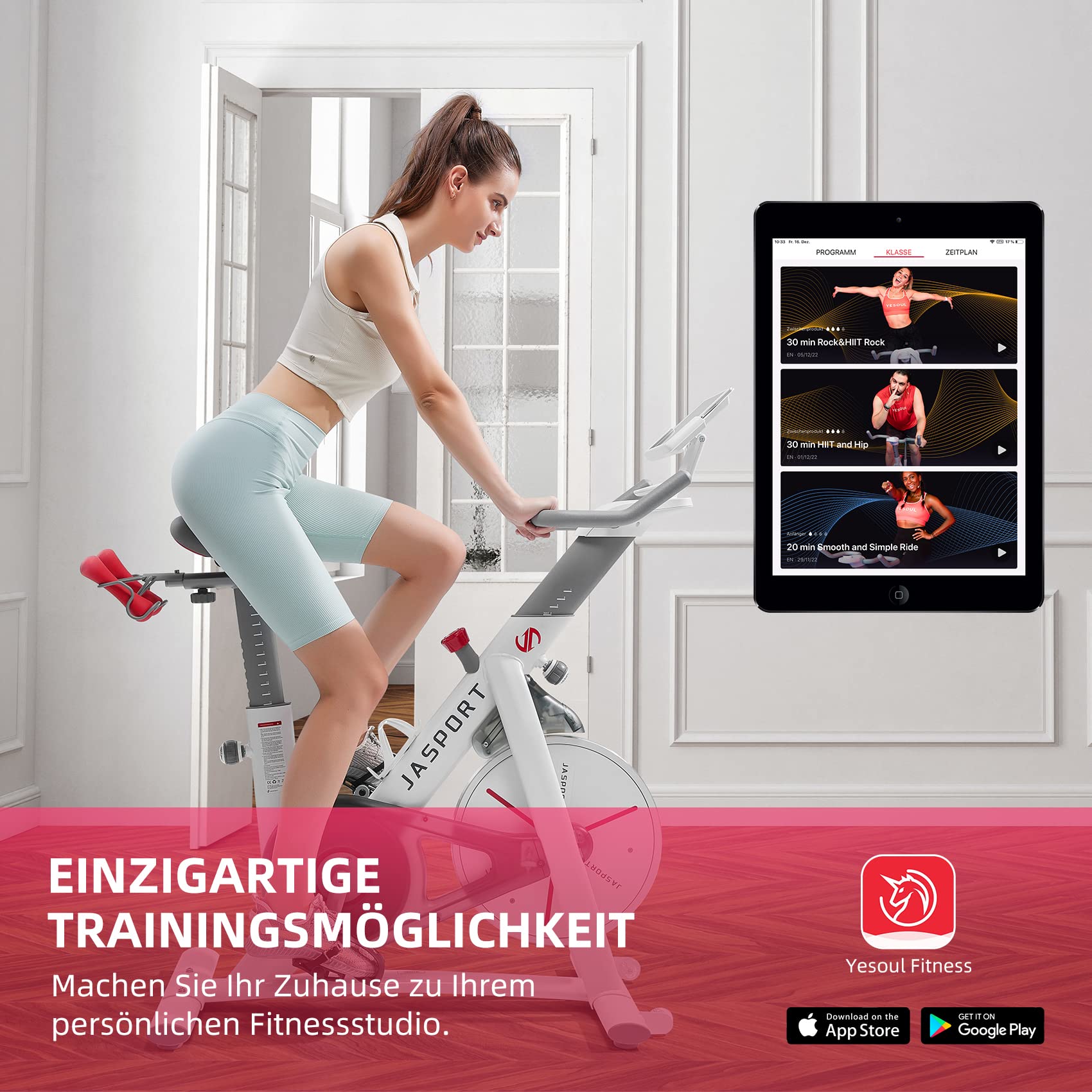 S3 Heimtrainer Ergometer für Zuhause – Leises Fitnessbike mit Magnetbremse & Riemenantrieb, ideal für tägliches Cardiotraining im Home Gym, App-kompatibel mit Zwift & Kinomap