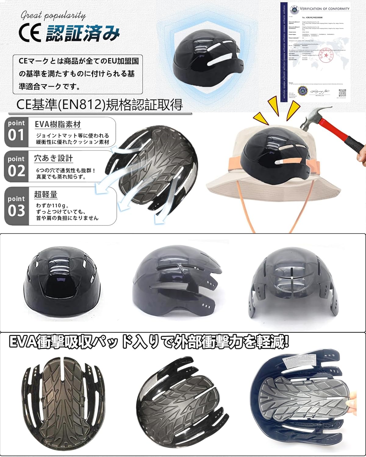 自転車ヘルメット レディース 帽子型 女性 大人 小顔効果 おしゃれ UVカット CE認証 防災用 通学 通勤 普段着 軽量 耐衝撃 着脱式 プロテクター ハット型 安全 内蔵 簡易ヘルメット あご紐付き 頭囲54-59CM