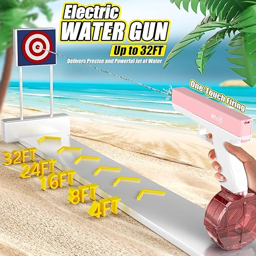 Miniatura 3 de LEWANT Pistola de agua eléctrica, pistola automática de un solo botón Super 434CC+58CC de alta capacidad pistolas de chorro de hasta 32 pies de