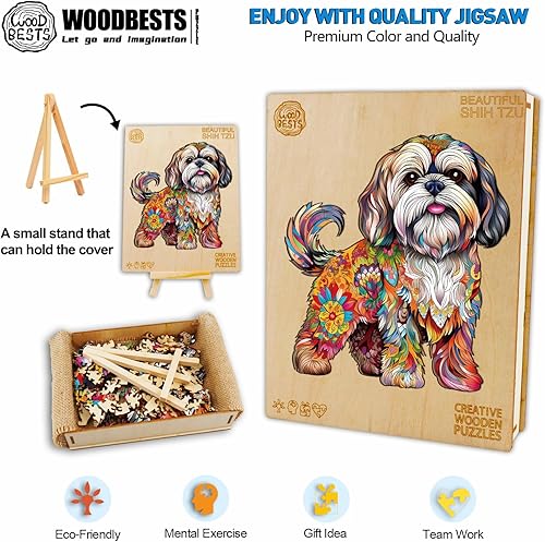 Miniatura 3 de Rompecabezas de madera para adultos, rompecabezas de madera con forma de atrapasueños de perro Shih Tzu, rompecabezas de madera Lhasa Apso, el mejor
