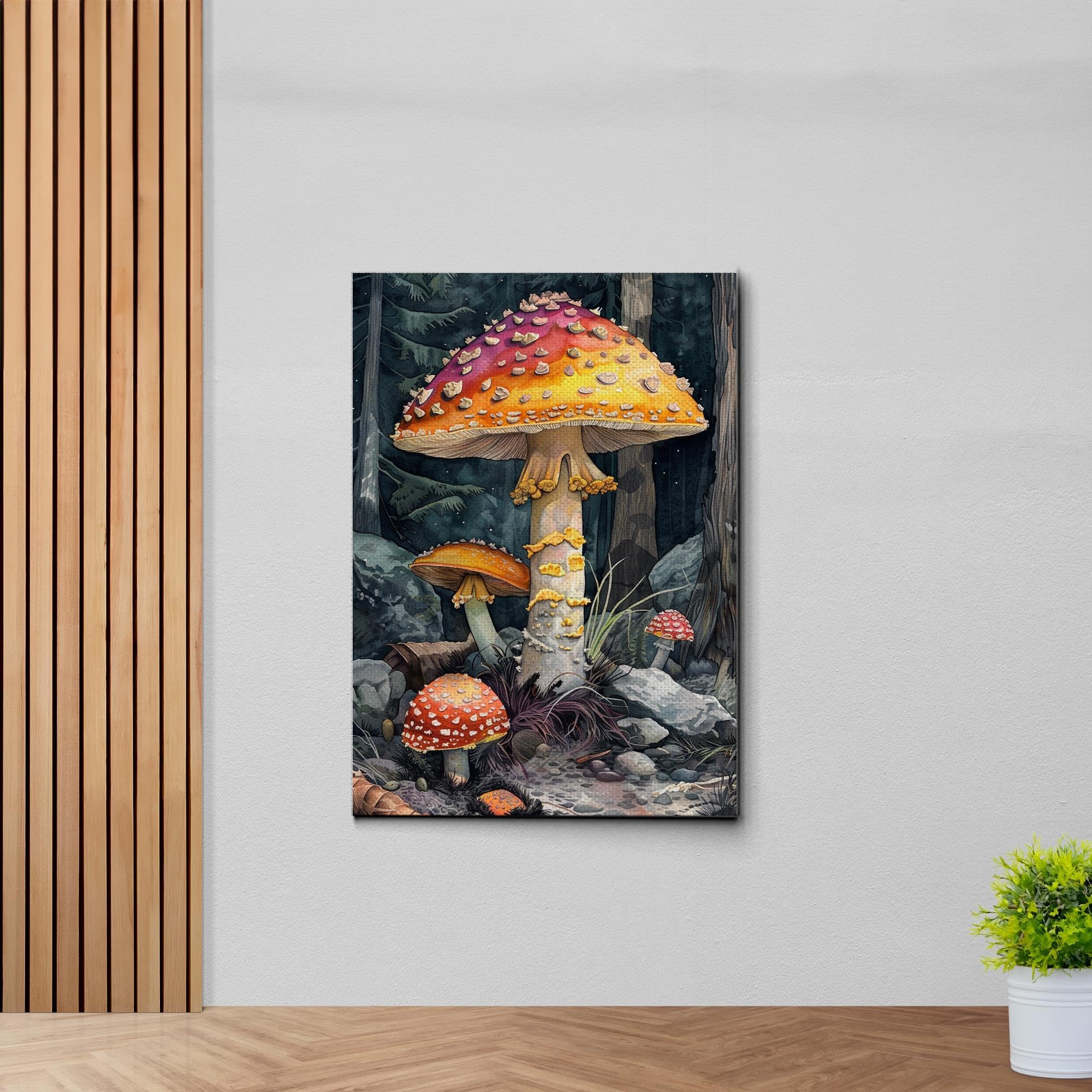 Amazon.com: CanvasNTHV Watercolor Mushroom Watercolor Forest Art