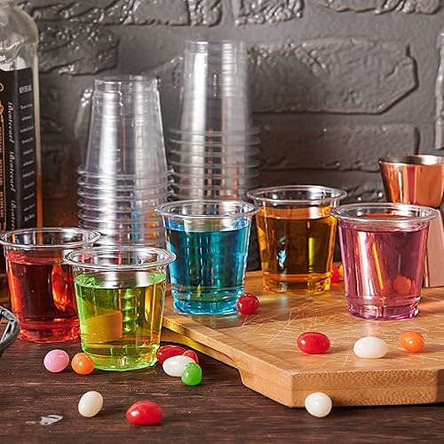 Miniatura 2 de Lilymicky Paquete de 900 vasos de chupito de plástico de 2 onzas, vasos de fiesta desechables transparentes de 2 onzas para vodka, whisky, tequila,