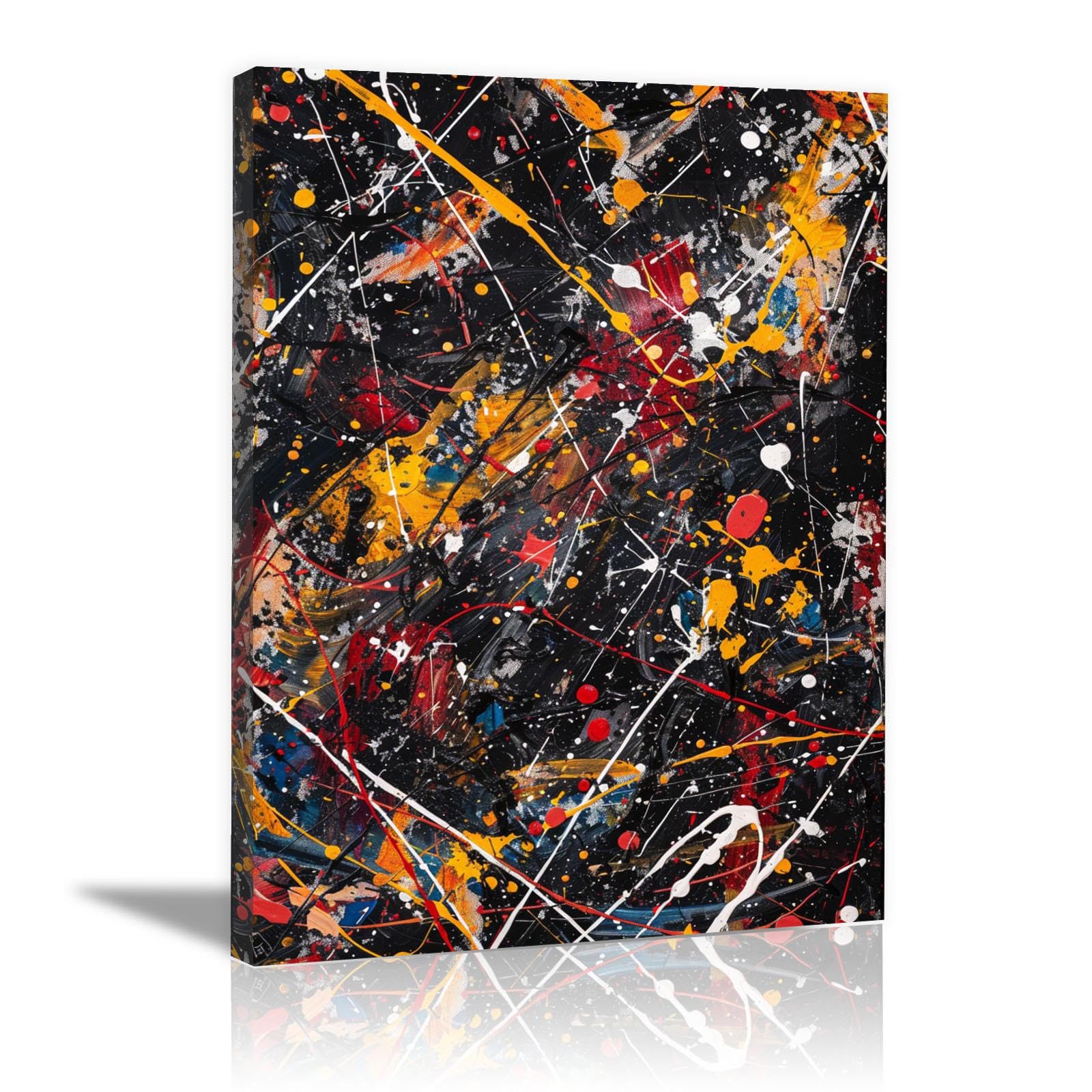 Peinture abstraite impression sur toile WODJEM 60x80cm encadrée pour salon