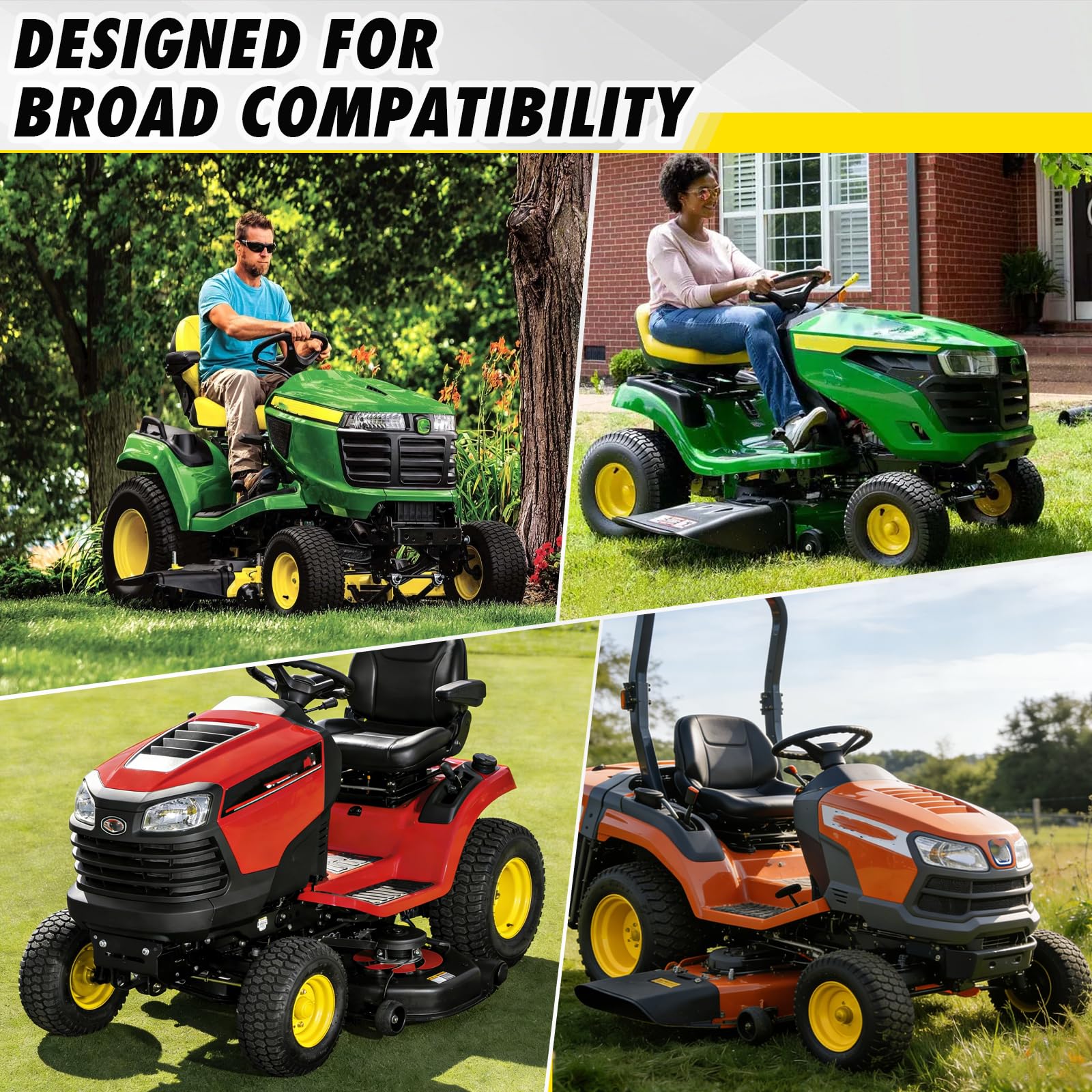 Neumáticos para cortacésped de 15 x 6.00-6NHS, neumáticos de 15 x 6.00-6 para cortacésped y rueda compatibles con John Deere Craftsman Husqvarna, neumáticos delanteros con rodamiento de 3/4 pulgadas