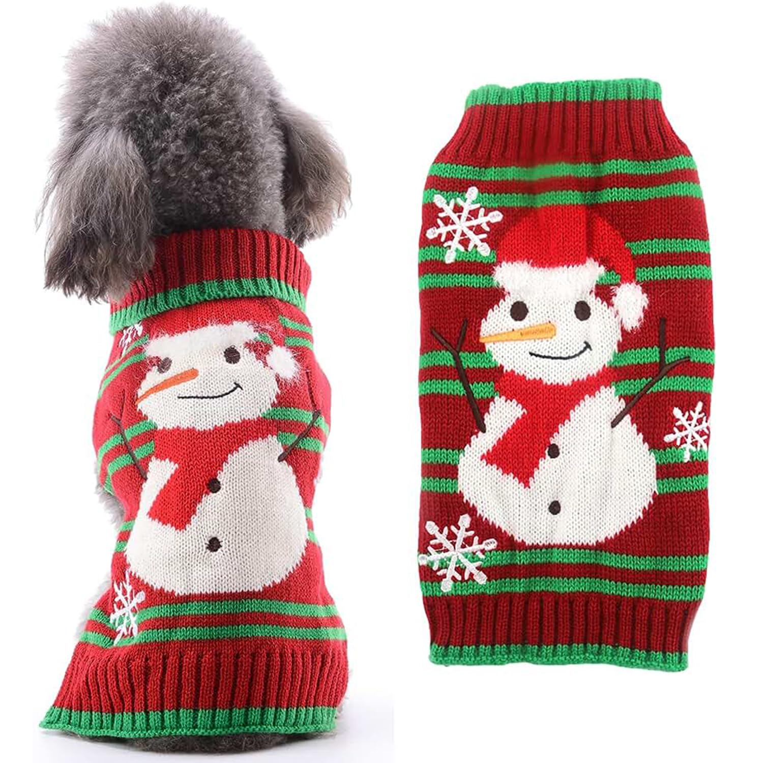 ZEACCT Navidad Mascotas suéter, Navidad Disfraz de Punto de Perro, Estilo navideño Perro Mascota Jersey, Jersey de Punt…