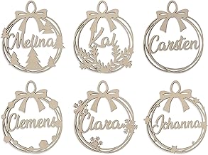 Christmas Tree Pendant with Desired Name Personalised Christmas Tree Decoration or Gift Tag Made of Wood
