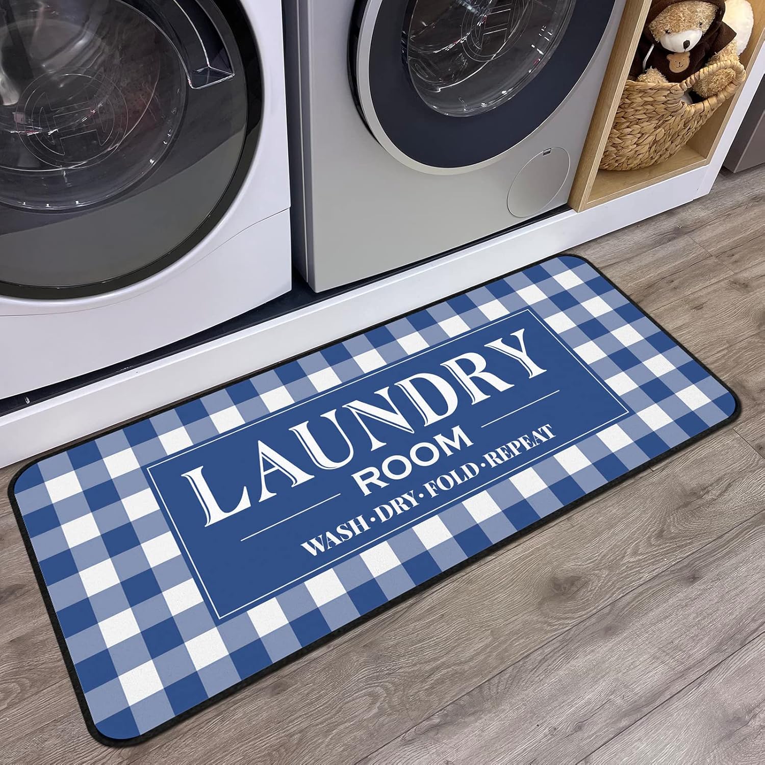 ROMAMIGO Laundry Room Rug Runner Non Slip Laundry Mats