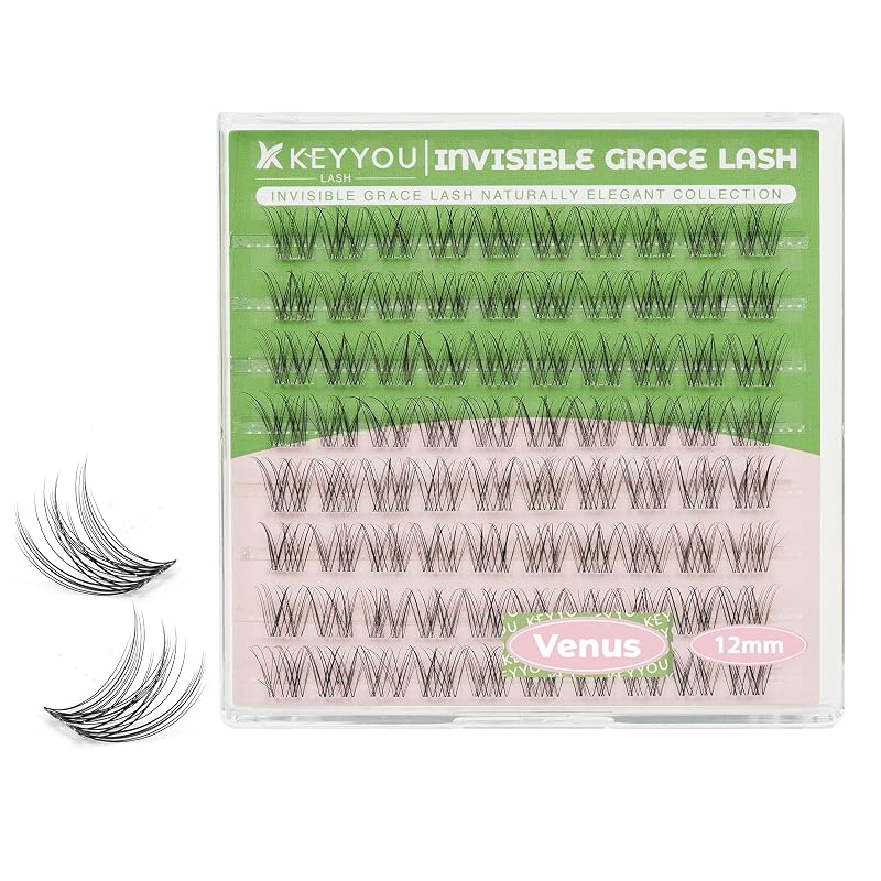 KEYYOU Venus Lash Clusters C Curl 12MM com 96 tufos