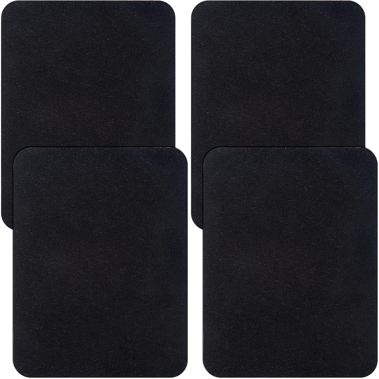 Joez Wonderful 4 Pcs Iron on Patches, Cotton Fabric Repair Patch, Clothing Patches for Holes, Black Iron on Patch for Clothing, Hat, Bag (3.74"x4.92") Black(Rectangle)