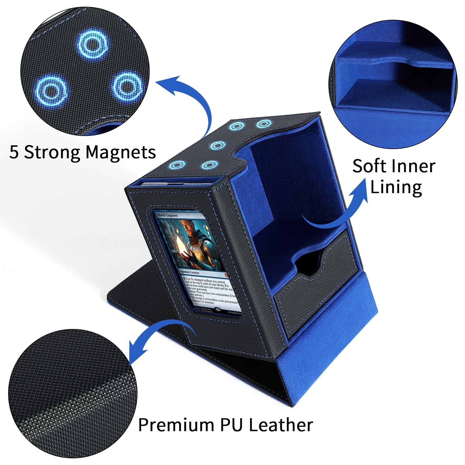 VOXOR MTG Commander Deck Box, Card Deck Box with Commander Display