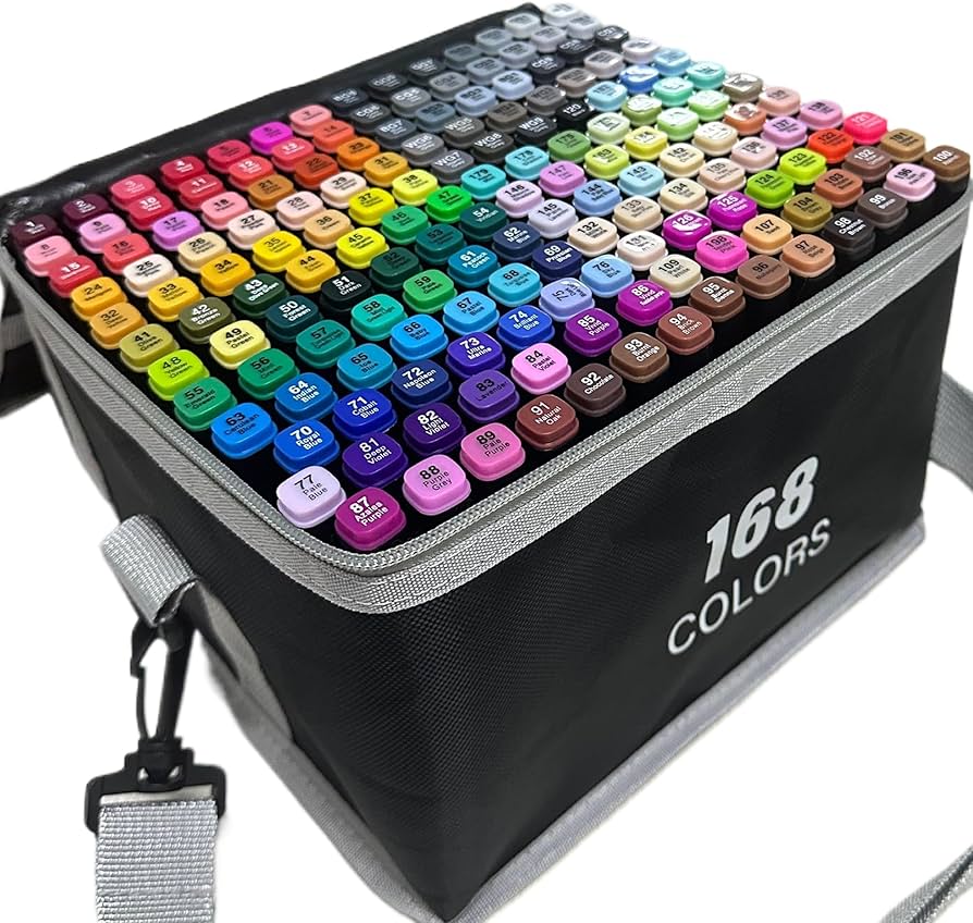 Amazon.com: SGTIOS 168-Color Dual-Tip Markers Set with Shoulder