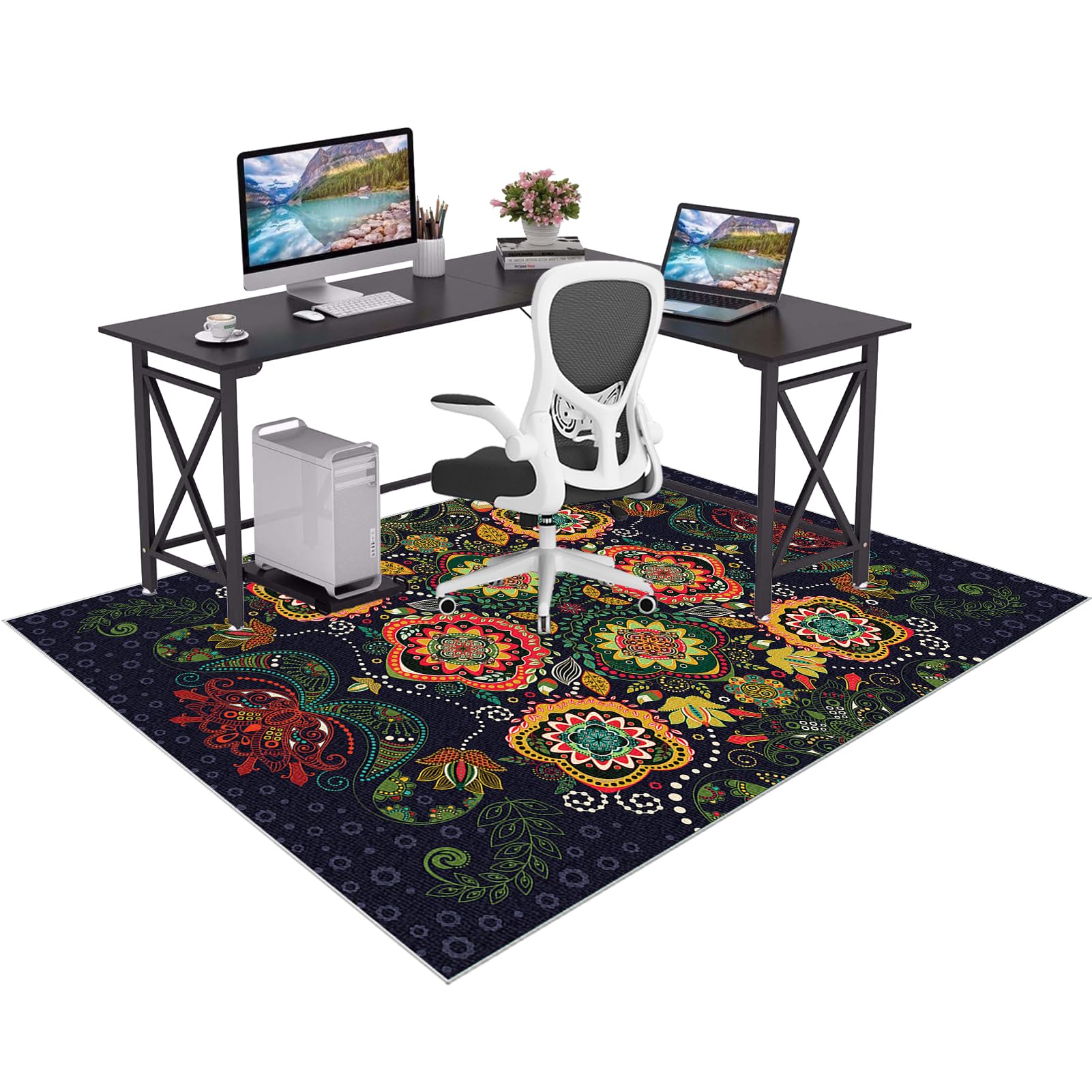 Alfombra Escritorio Suelo Antideslizante Alfombras para Silla de Gaming Oficina Protectora para Suelos Duros 90 x 160 cm Alfombras Sillas Ruedas Silla de Ordenador Protectors Suelo Silla Ruedas