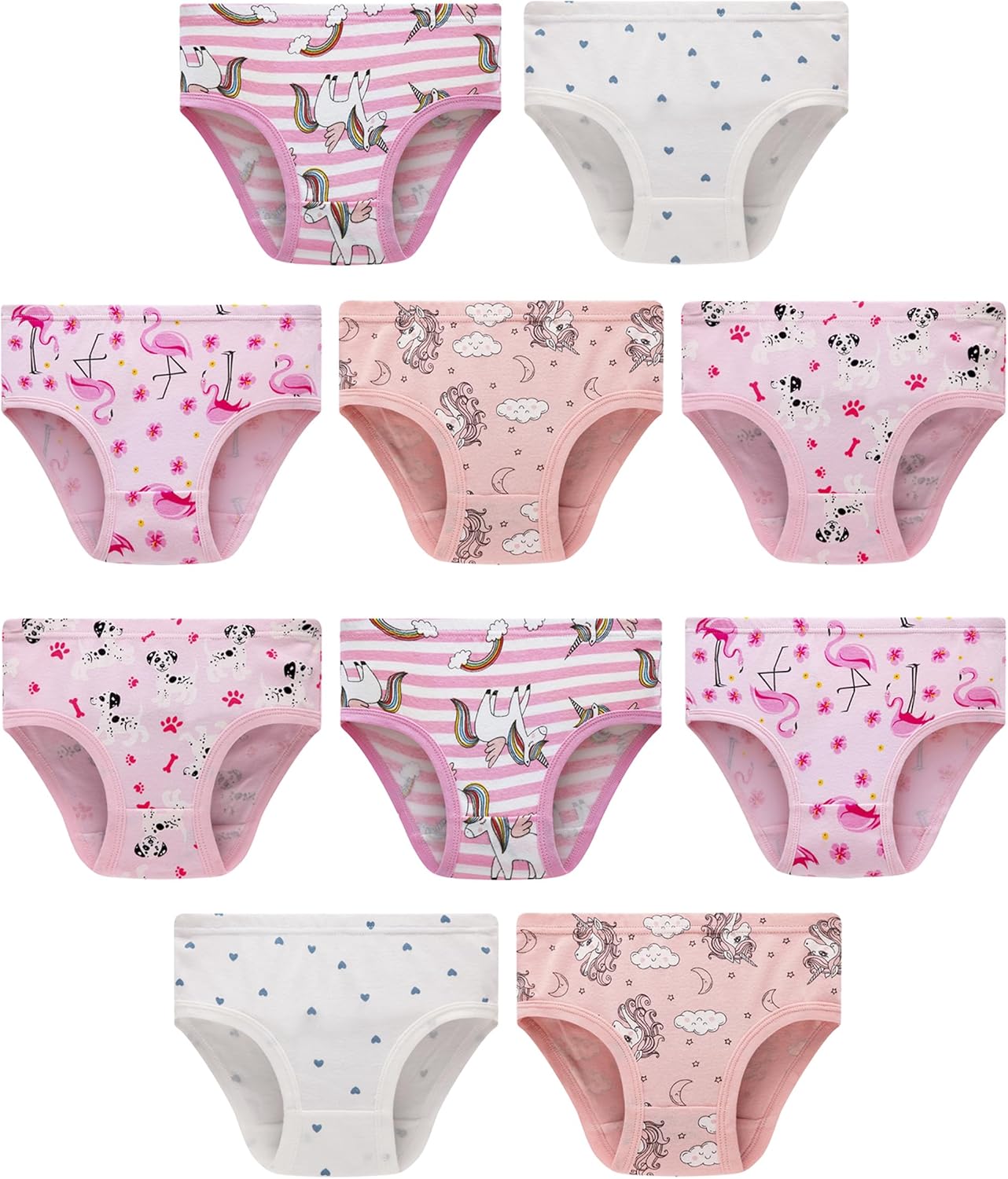 Family Feeling Girls' 100% Cotton Underwear - Comfortable & Breathable Panties for Kids
