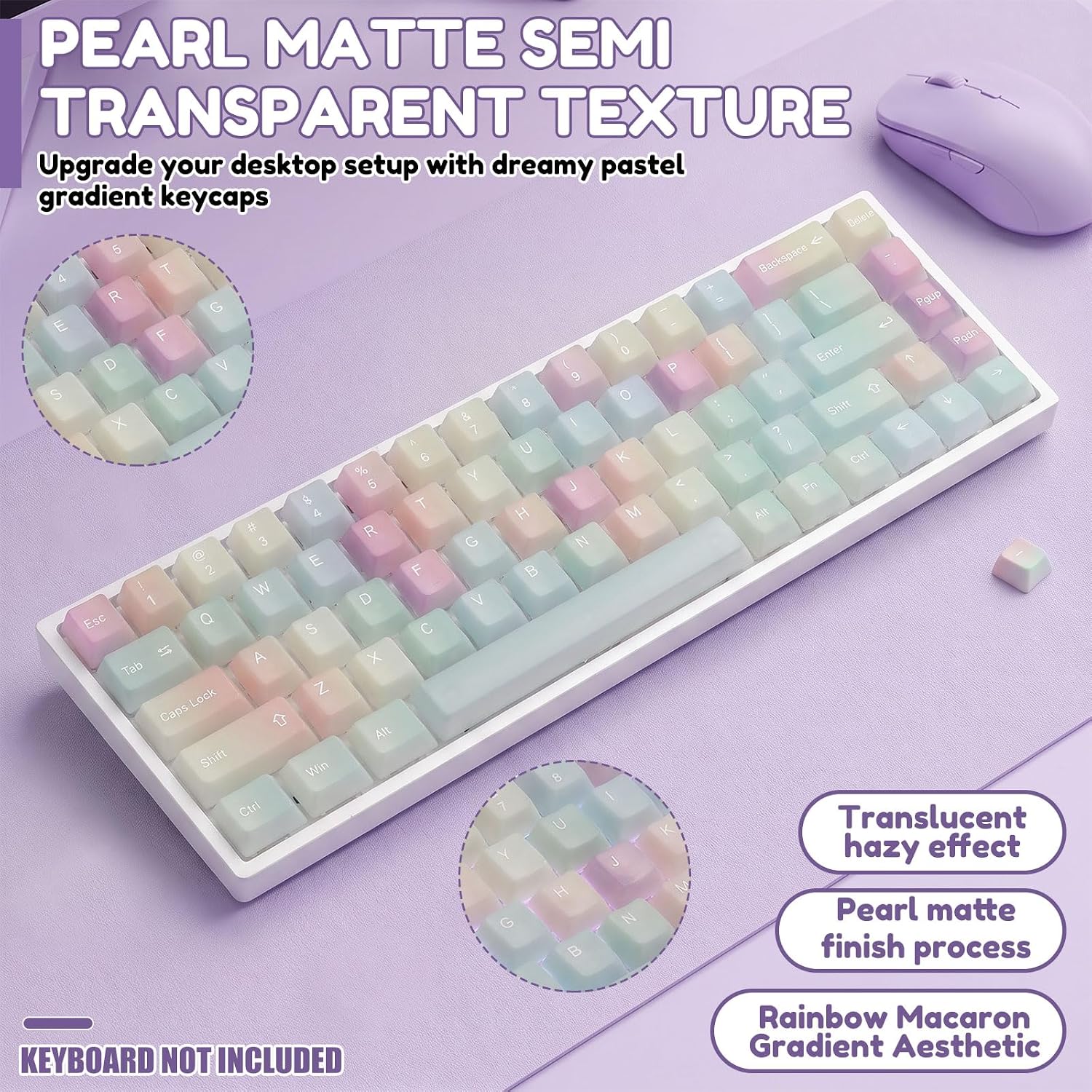 115 pcs Full Key Rainbow Gradient keycap Set