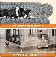 Vista 7 de Lulive Juego de 2 Muebles de Jaula para Perros, Perrera para Perros de Interior con Puertas Dobles de Madera Jaula para Perros de Servicio Pesado