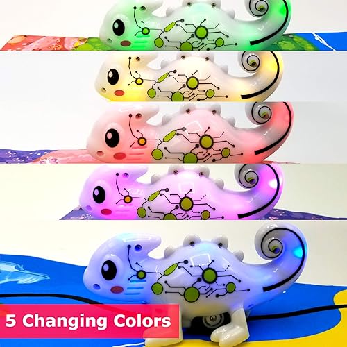 Miniatura 3 de MUKIKIM Kool Kreepers - Color Tracer Chameleon. Juguete inductivo de vapor para niñas y niños de más de 3 años. Línea de seguimiento + 5 LED que