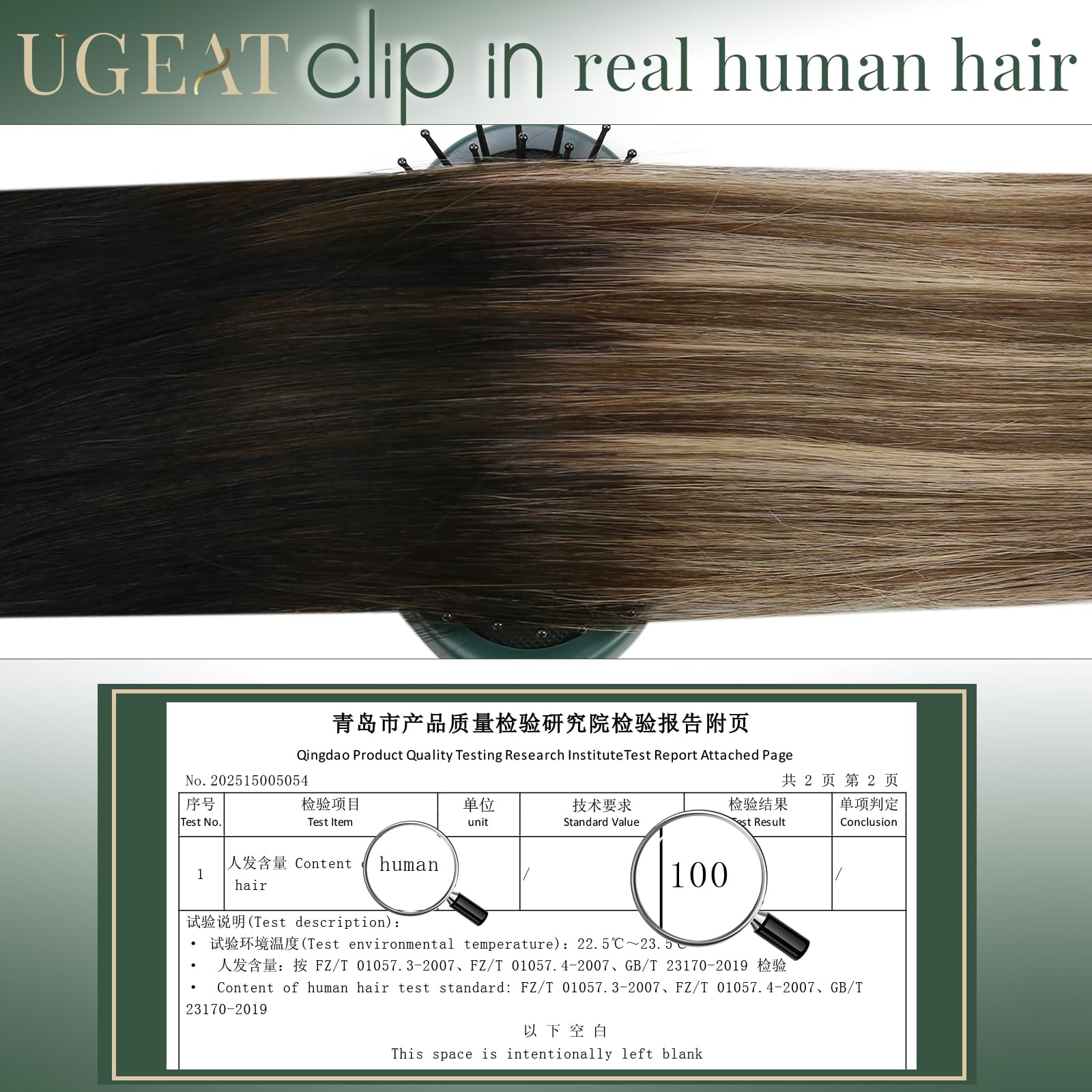 Ugeat Przedłużanie Włosów Clip in, Włosy Ludzkie, Balayage Naturalna Czerń do Crązu, 55 cm 7 sztuk 120g, Włosy Clip in Extensions Blond, Remy Naturalne Proste