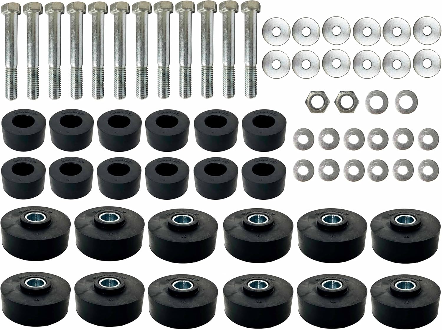 Body Mount OE Style Rubber Bushing and Hardware Kit Compatible with Impala Convertible 1960-1964