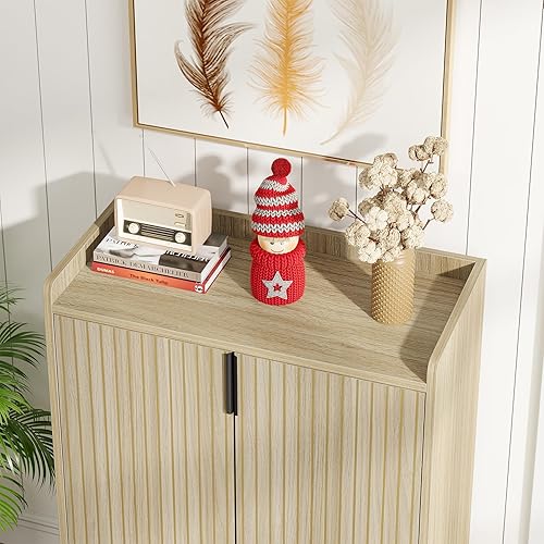 Vista 35 de Tribesigns Moderno zapatero para entrada, 25 pares de zapateros con puertas, organizador de zapatos de madera de 5 niveles, armarios