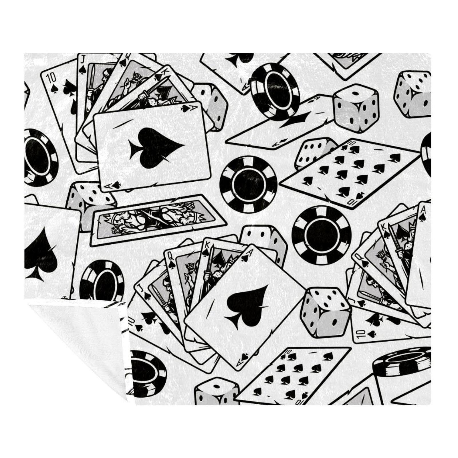 Couverture douce et confortable Spades en polaire microfibre pour lit et canapé 150x200cm