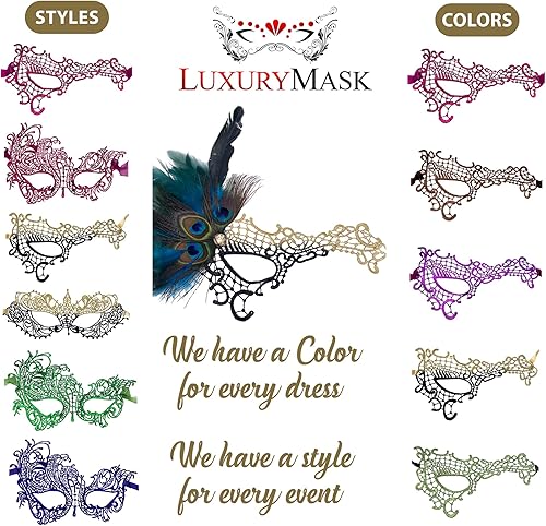 Miniatura 2 de Masquerade Mask For Women Lace Masquerade Masks for Masquerade Party, Proms, Venetian Party, Mardi Gras, Halloween & Cosplay